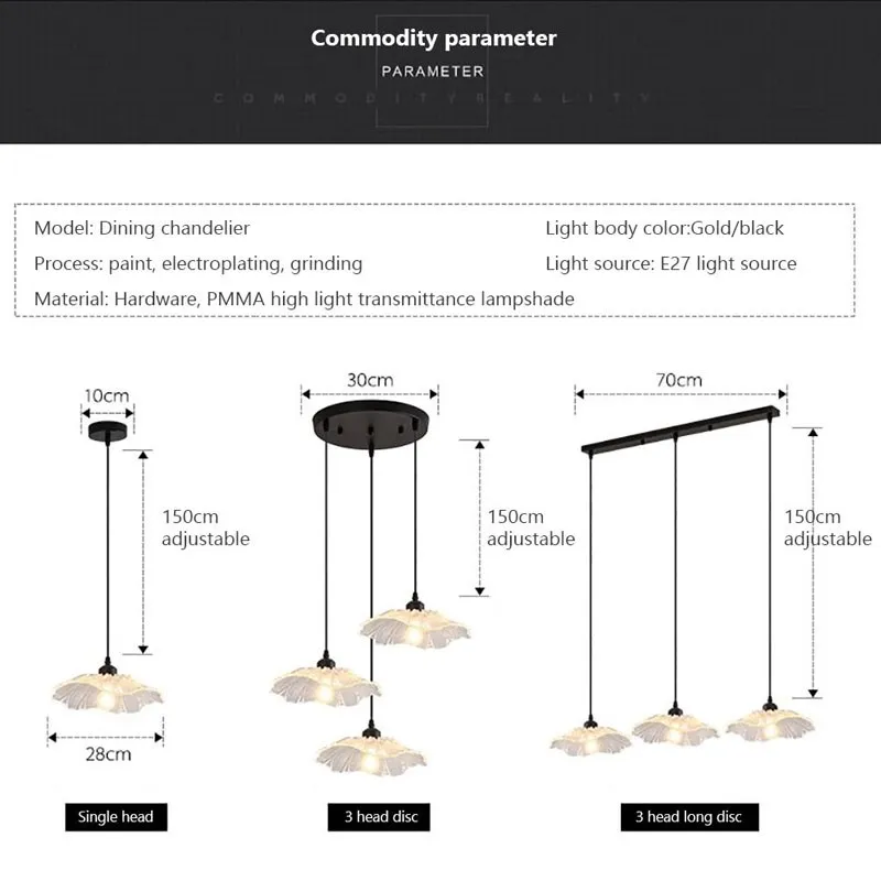 Imagem -06 - Nordic Led Pendant Light Flor de Lótus Dourada Sala de Jantar Pendurada Lâmpada Decoração do Quarto Luminária Lustre Sala de Estar Cabeça