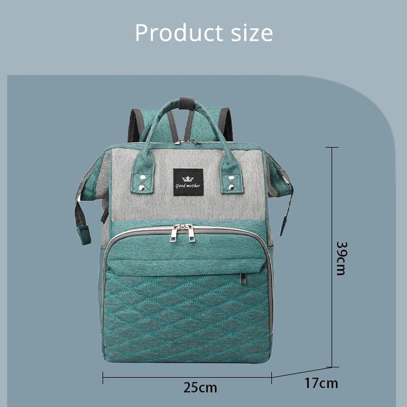 Mommy Bag Multi functional Mother and Baby Bag Diamond Grid Fashion Mommy Backpack Outdoor Travel USB Charging Bag