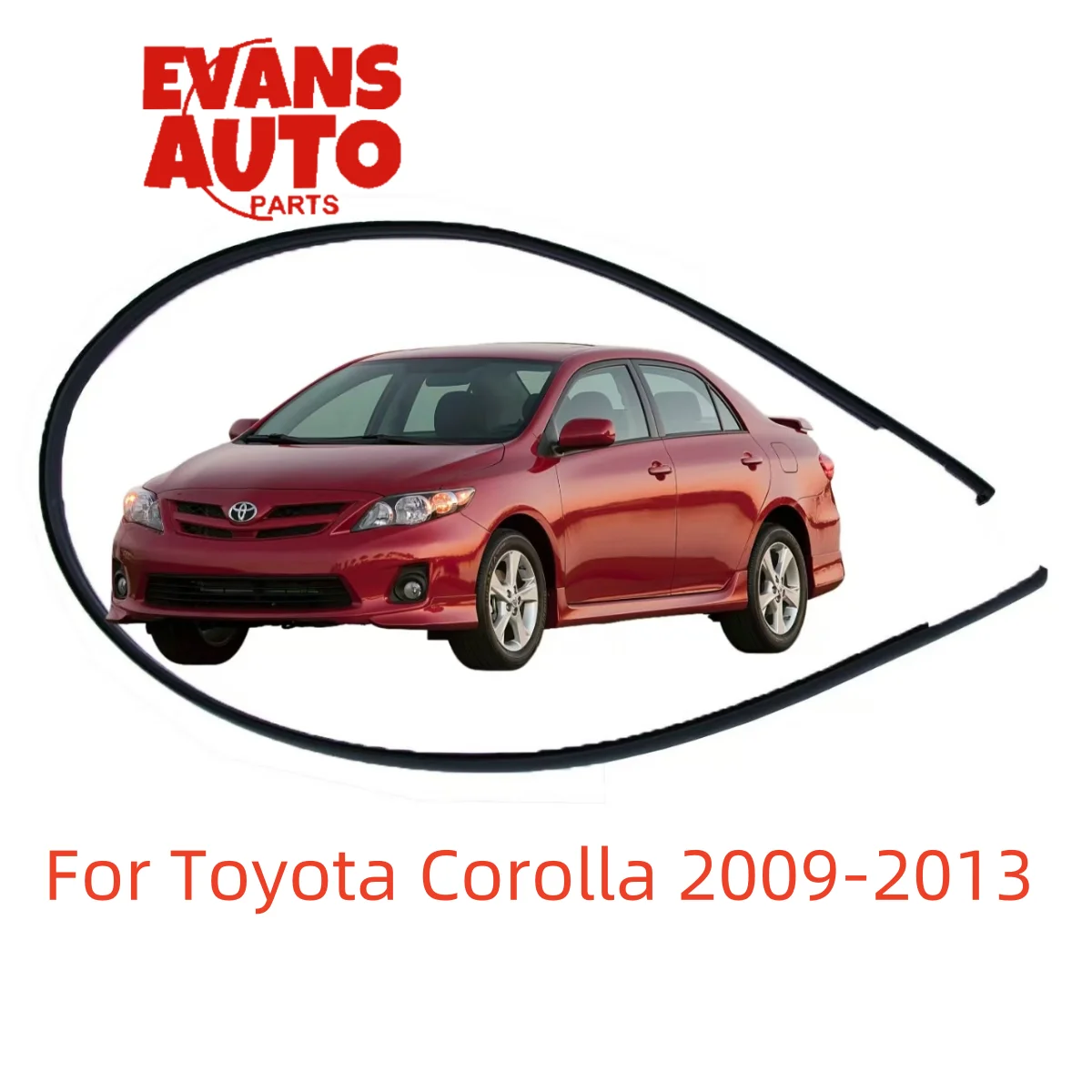 2PCS Car Roof Trim Molding Seal Strip Rubber 75556-12150 75555-12140 For Toyota Corolla 2009-2013 Car Roof Trim Molding