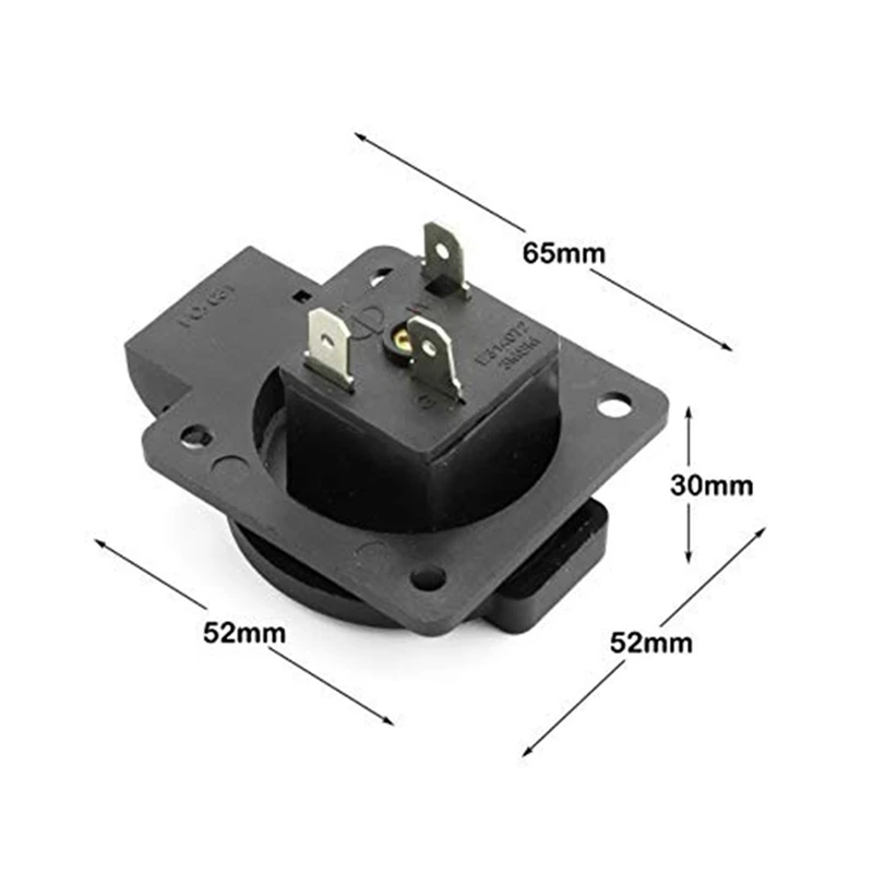 10 Pieces 15A 125V Power Outlet Waterproof Industrial Safety Outlet With Cover US 3 Pin Female Panel Adapter US Plug