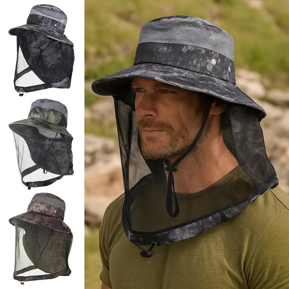 Face Neck Protection Mosquito Hat Repellent Protection Bucket Hat Foldable Insect Bee Protection Fisherman Hats Jungle Farm