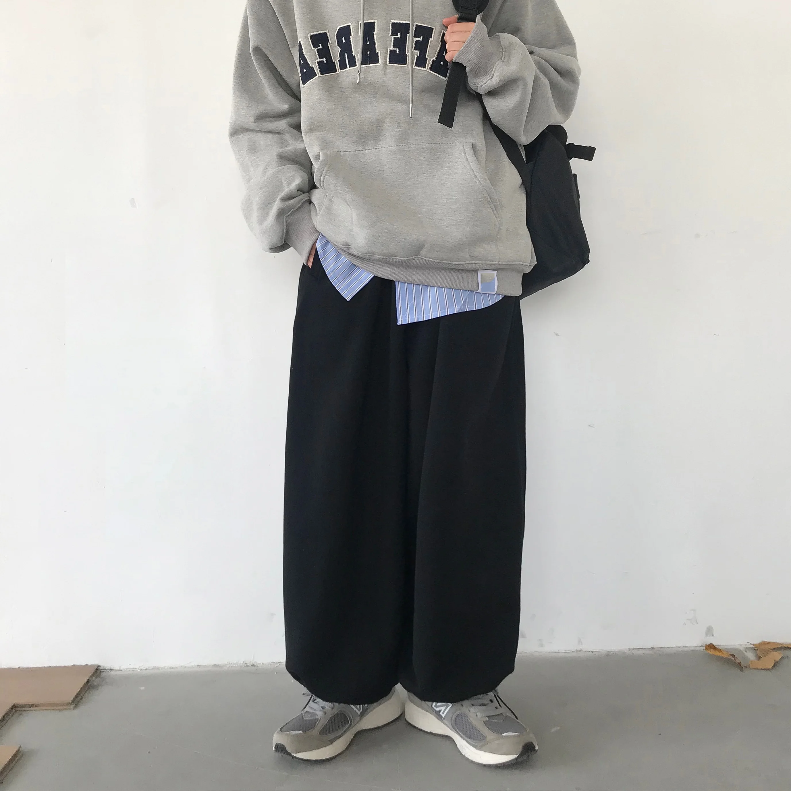 

Ретро-спортивные брюки с широкими штанинами и манжетами, повседневные, свободного кроя, для отдыха и спорта, весна-осень