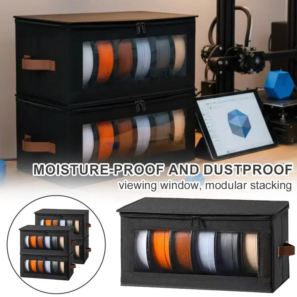 New Foldable Non-woven Fabric Storage Bag Wire Storage Box Transparent Window Dustproof And Durable Storing Handmade Materials