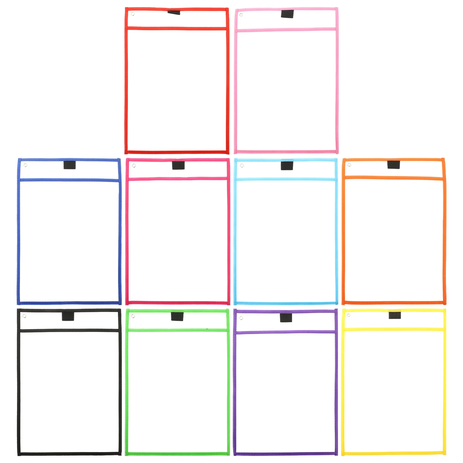 

10pcs Dry Erase File Bags Transparent PVC Children Pockets Reusable Sheet Protectors Storage Document Pocket School Office