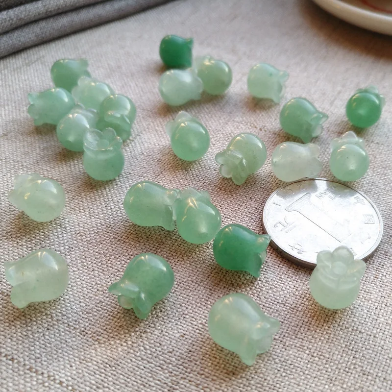 Aventurine lily of the valley small pendant handmade DIY bracelet earrings with jade and agate accessories