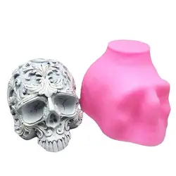 Pattern Skull Silicone Mold DIY Handmade Gypsum Aromatherapy Candle Concrete Crystal Dropping Resin Mold Manufacturing Crafts