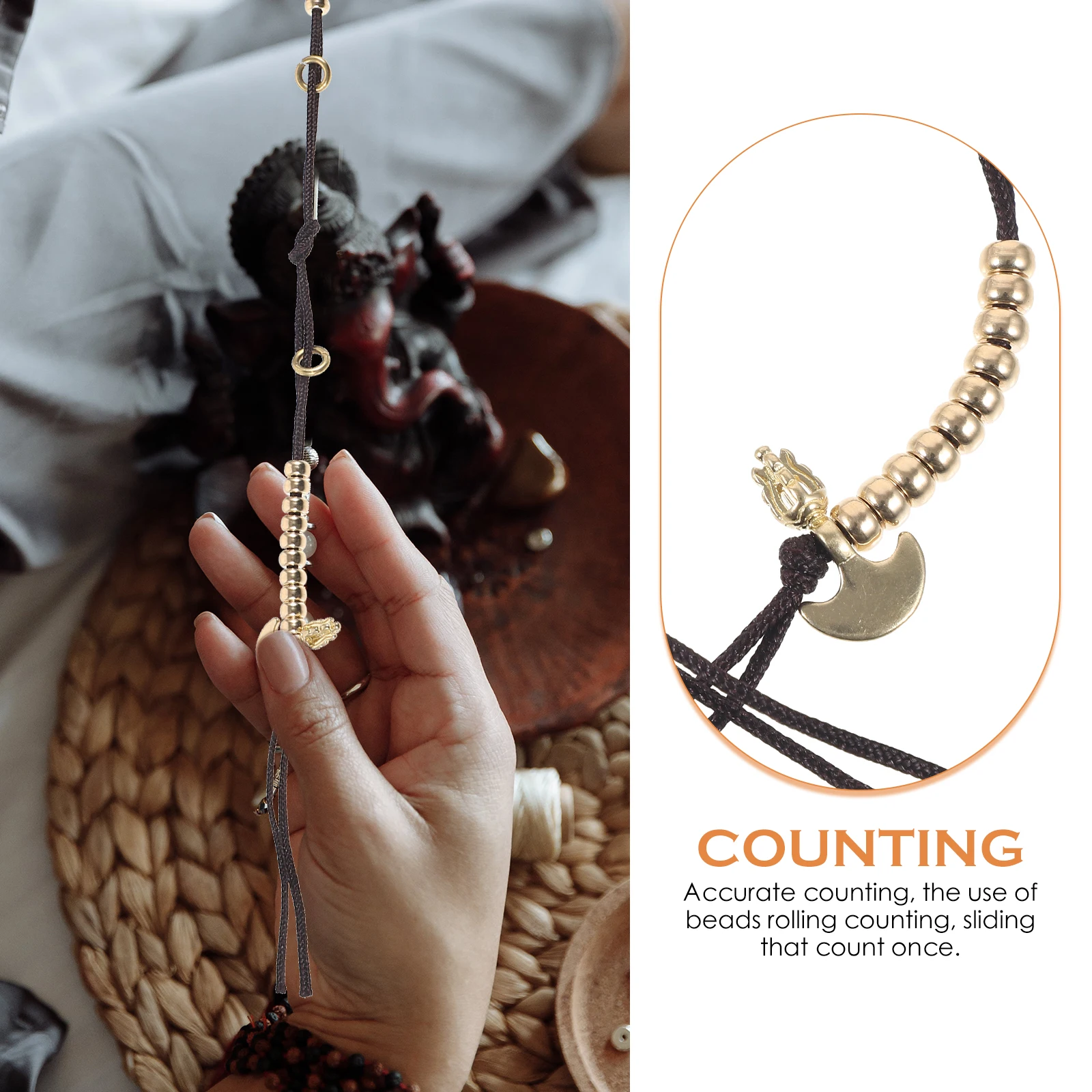 

2Pcs Stylish Buddha Bead Counter Accurate Counting Durable Metal Pendant for Prayer Meditation DIY Supply Buddha Beads Counter