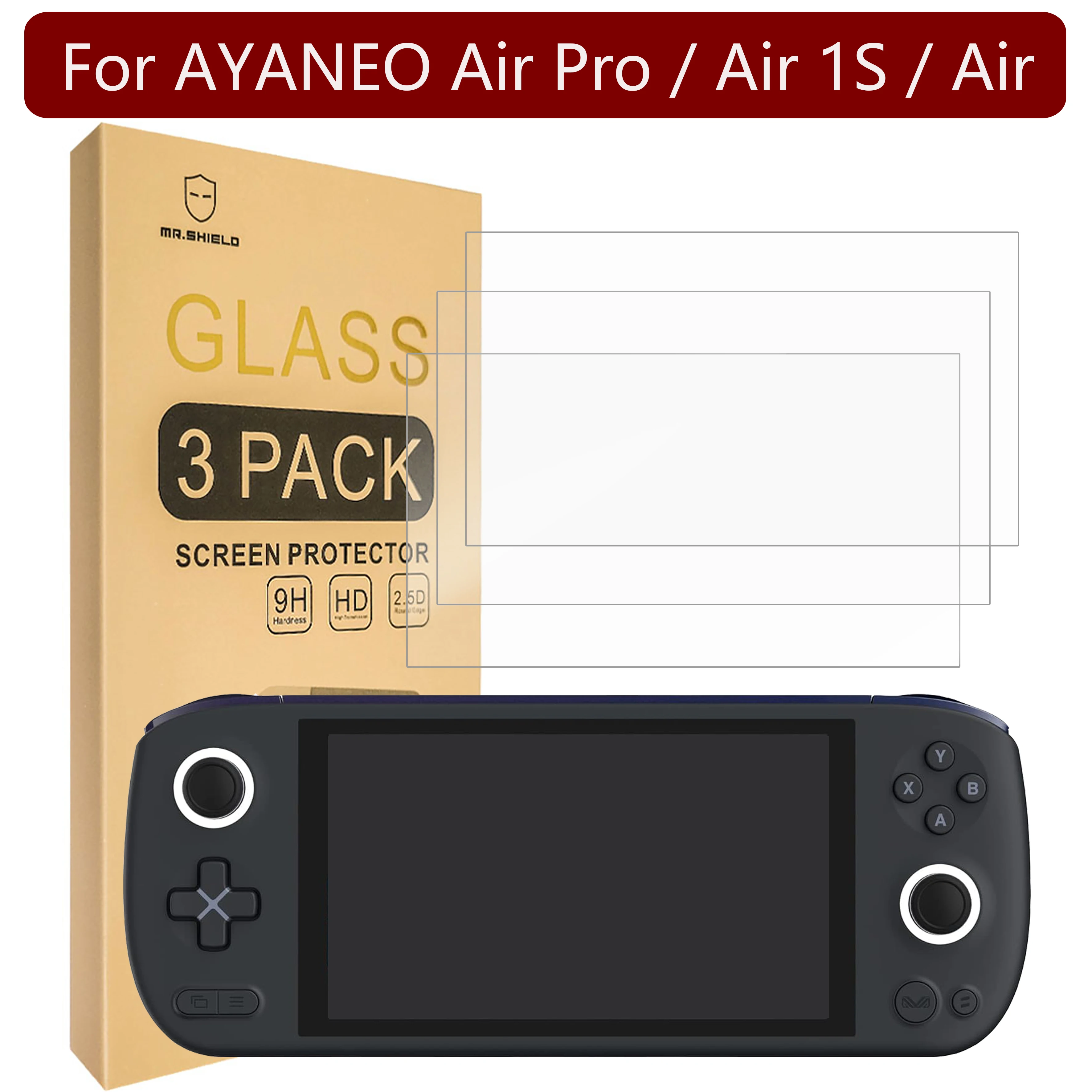 Mr.Shield-Protecteur d'cran, compatible avec AYANEO Air Pro/Air 1S / Air, verre Guatemala, verre japonais avec duret 9H, paquet de 3