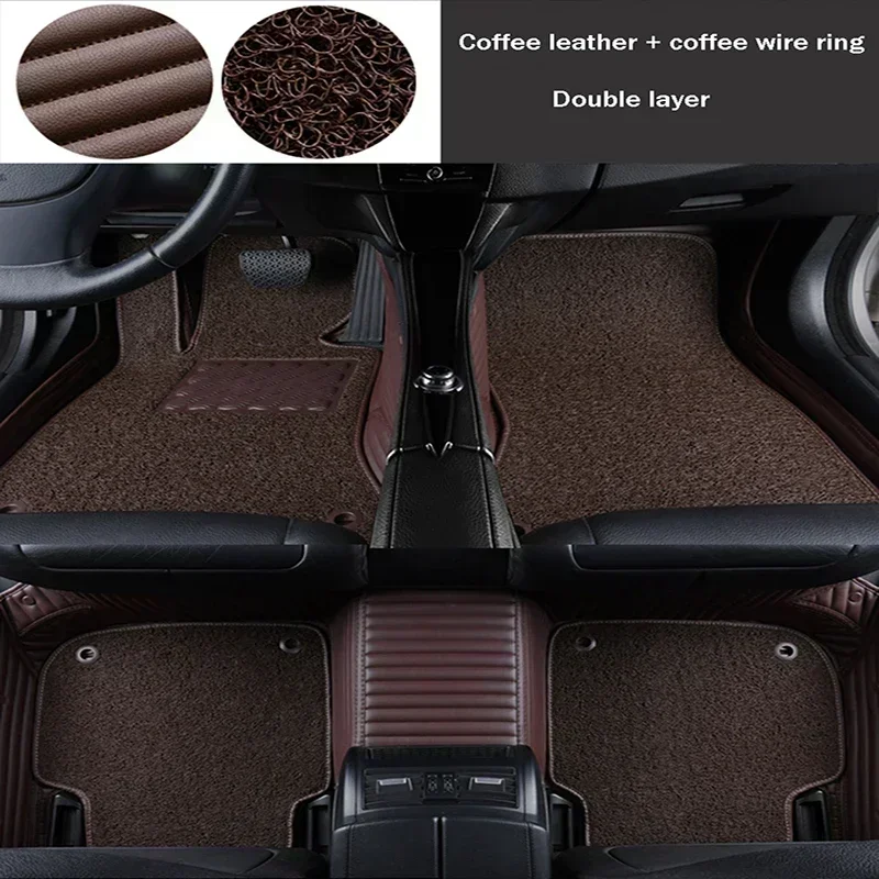 5D Luxurious Two-layer Striped Car Floor Mat for Ford Explorer 5 Seat 2016-2020 Focus 2018-2023 2012-2017 Car Accessories