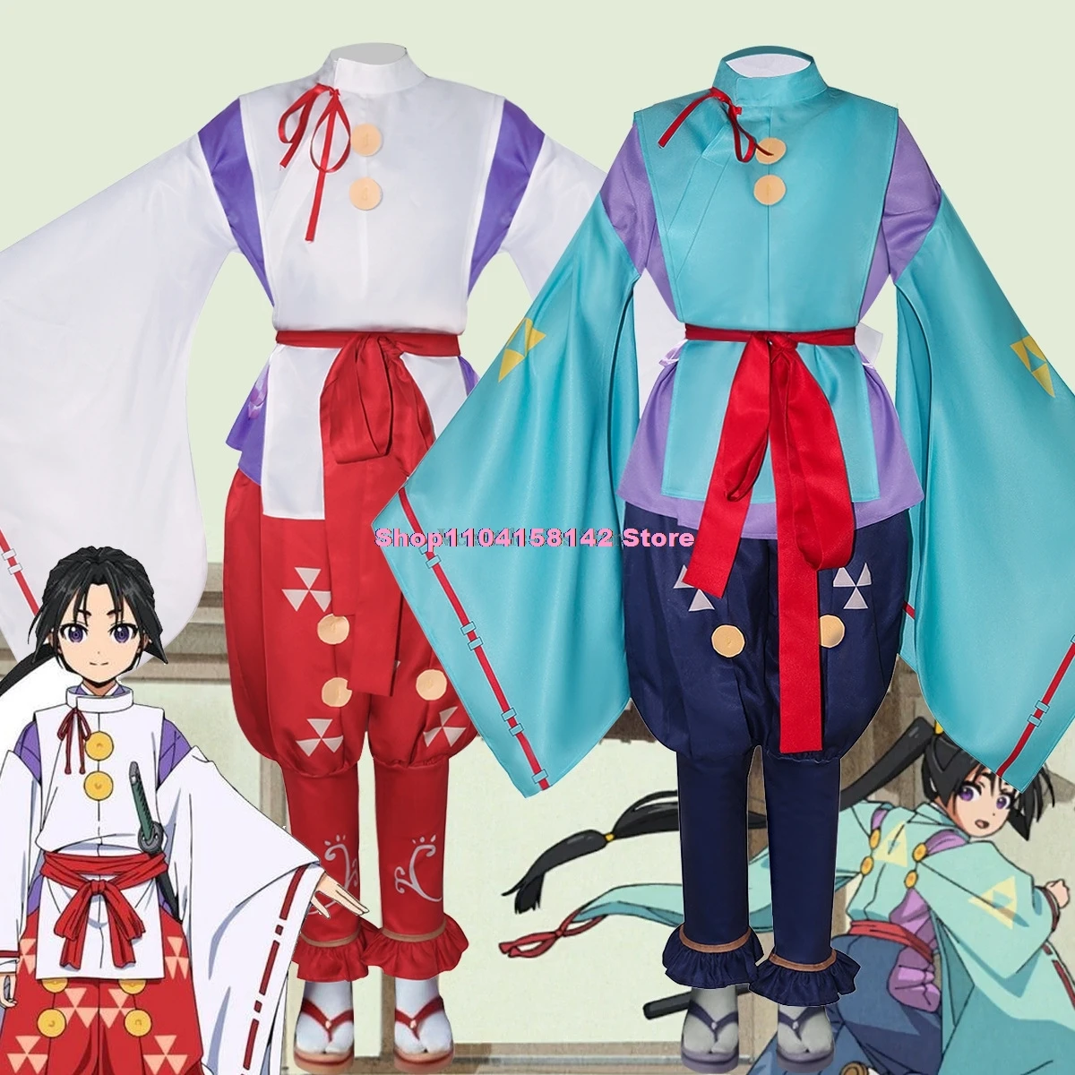 

The Elusive Samurai Cosplay Outfits Women Halloween Costume Girl Hojo Tokiyuki Costumes Anime Woman Red Blue Kimono Whole Femme