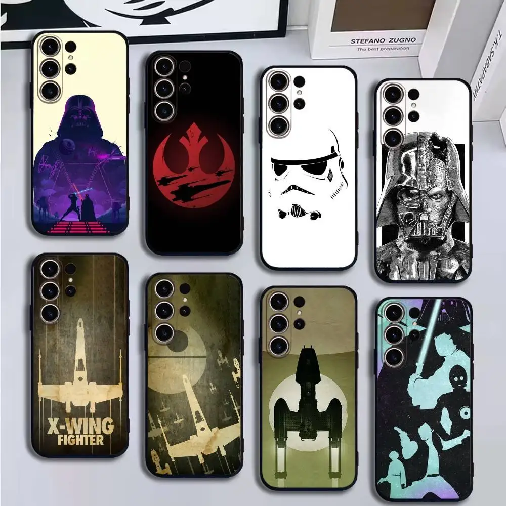 

flat design star W-wars Phone Case For SamsungS25,24,21,22,23,30,Ultra,20,Plus,Fe,Lite,Note,10,9,Soft Black Cover
