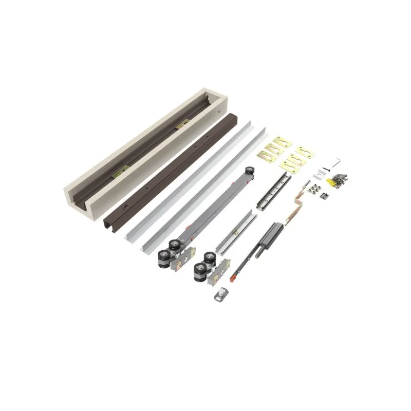 Micro-seam cover, linear hiding, pressing pocket door slide rail, two-way buffer sliding door guide slide rail, hardware