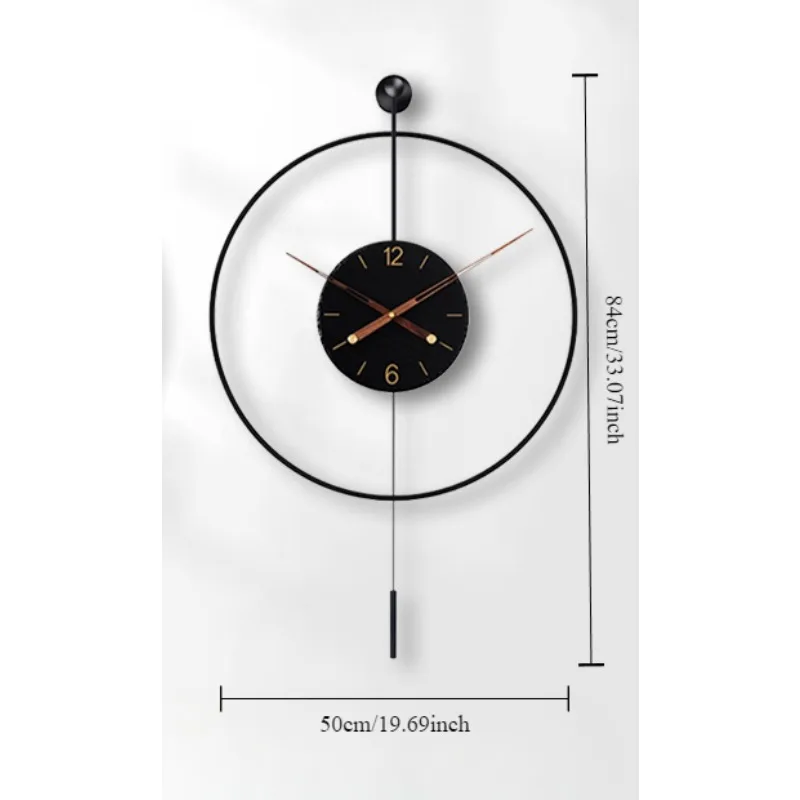 New Simple Luxury Wall Clock Italian Style Creative Art Clock Swing Living Room Sofa Background Wall Home Decor Wall Hanging