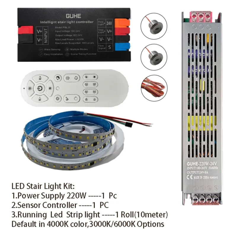 Complete Waterproof Stair Light Smart Home Outdoor Control Application Remote PIR Motion Sensor 8mm WS2811 LED Copper