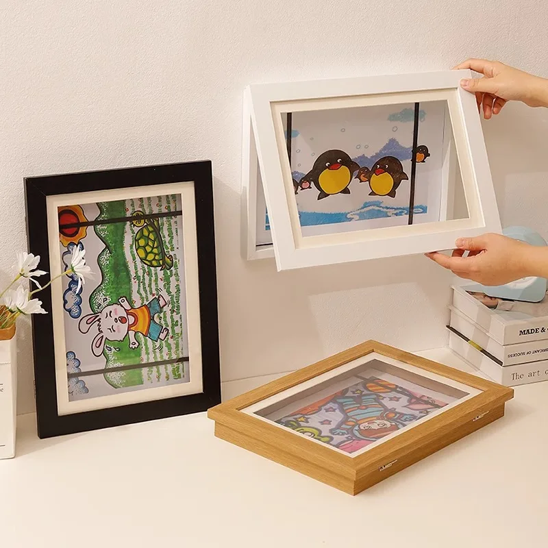 Flip Frame Children's Painting Display Frame with an Inner Diameter of 21 * 29.7CM for Storing KidsArt Magnetic Paintings