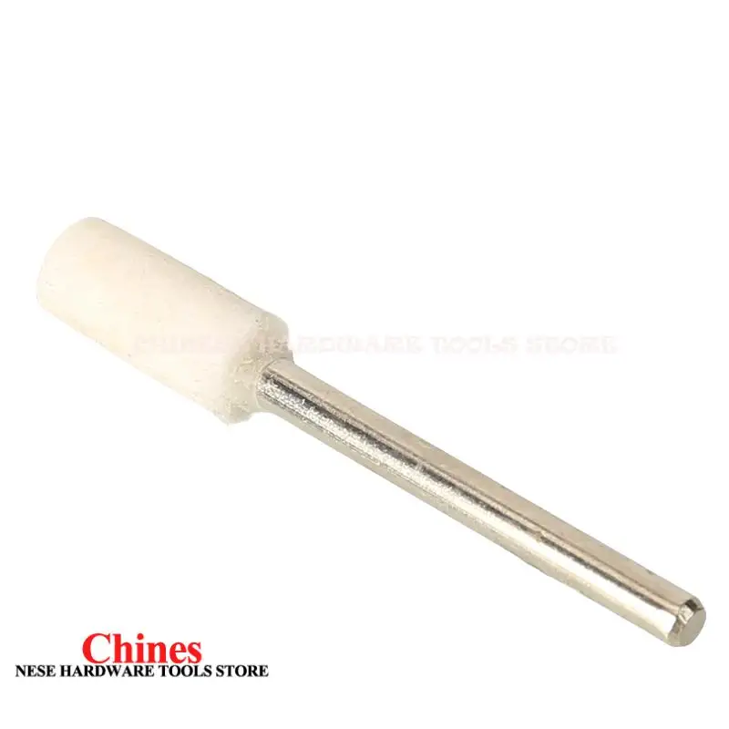 Roda Poles Wol Felt OD 6mm untuk Mesin Bor Dremel, Alat Putar, Shank 3mm