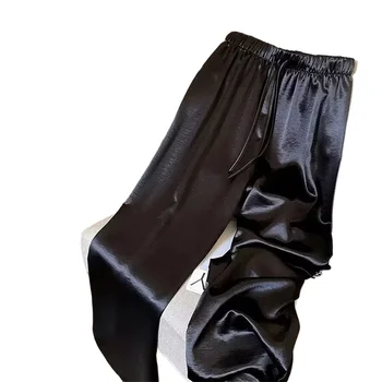 Wide-Leg Formal Pants 3 Korean Fashion High Waist Thin Wide Leg Women Summer Office Lady Solid Color Straight All-match Casual Pants Trousers Clothes 3