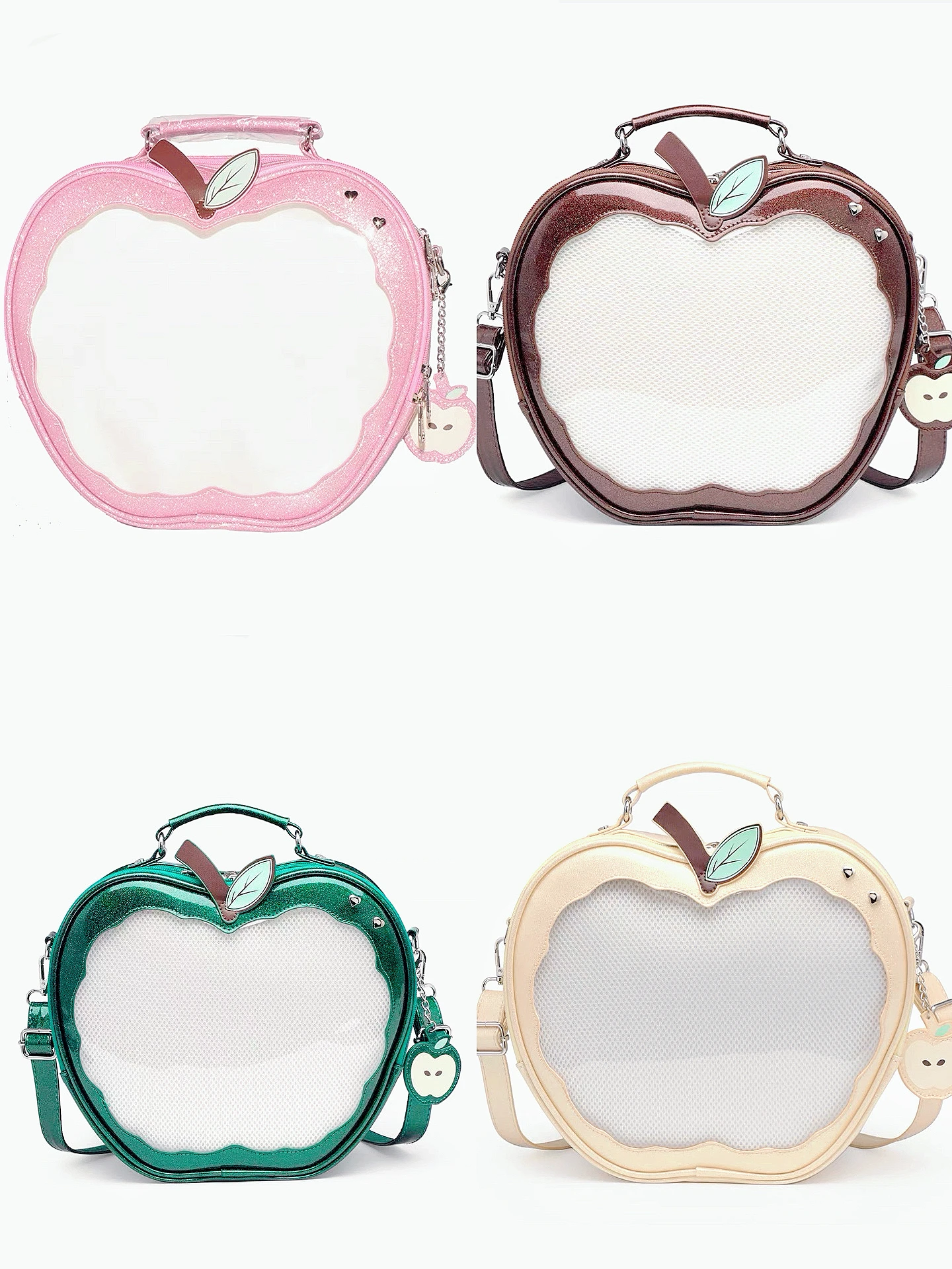 

Original School Bag Niche Crossbady Mochilas Mujer Women Handbags Transparent Backpack Cute Sweet Apple Ita Mochila for girl