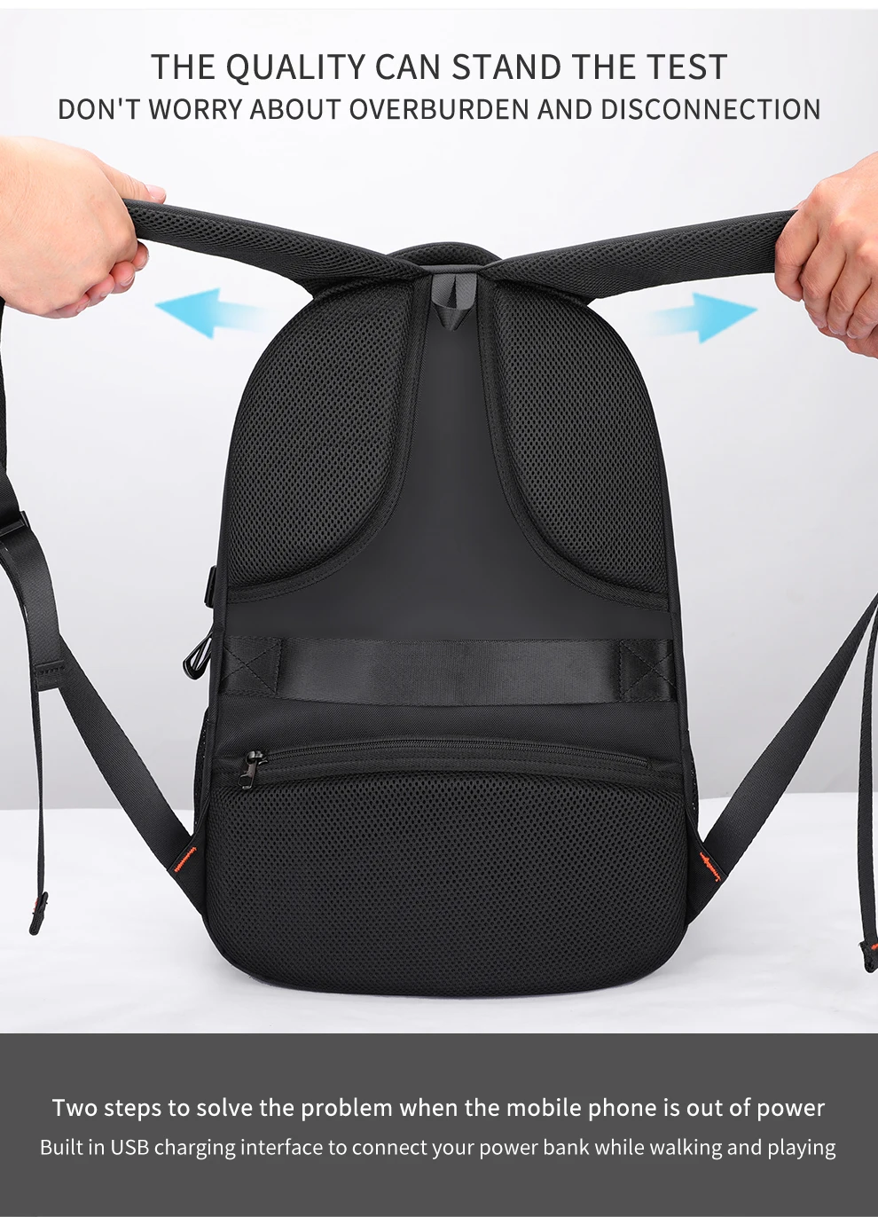 Heroic Knight Multifunktionaler Herren-Rucksack, passend für 15,6-Zoll-Laptops, modischer wasserdichter Schulrucksack, USB-Anti-Diebstahl-Reisetasche für Herren – Detail 16