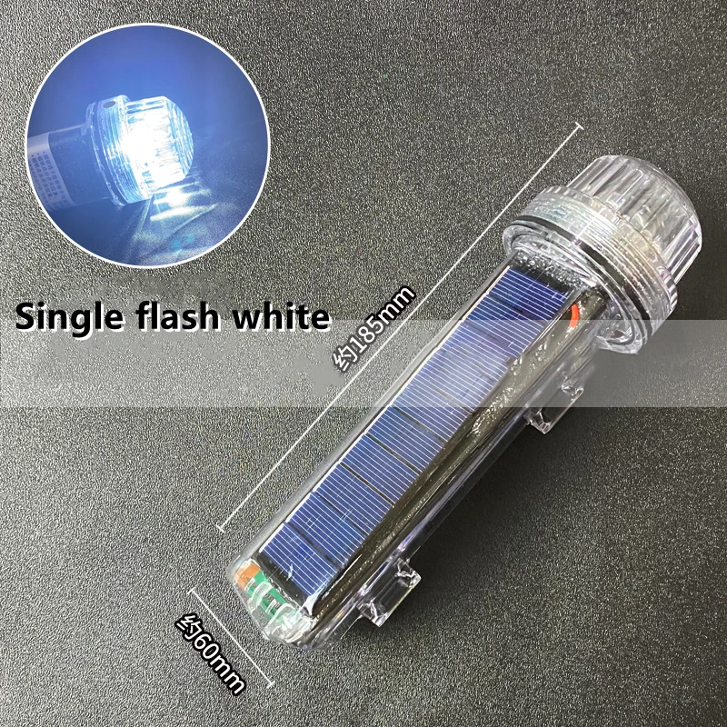 Red/Green/White Solar Powered Net Mark Light Waterproof Anchor Buoy Signal Flashing Warning Light LED Marine Navigation Light