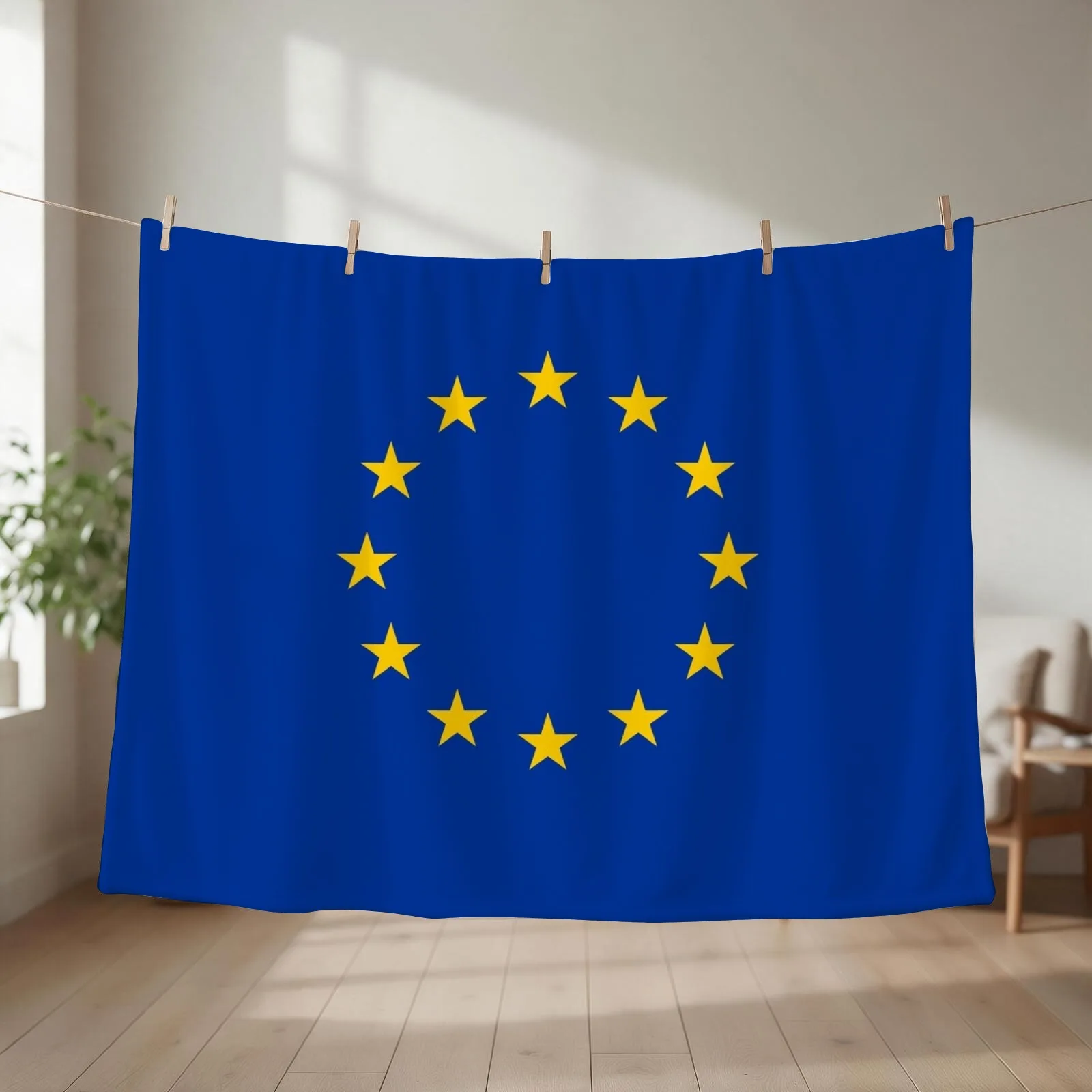EU Europe European Union European flag EU stars Throw Blanket couch cozy soft plush fuzzy picnic outdoor blanket