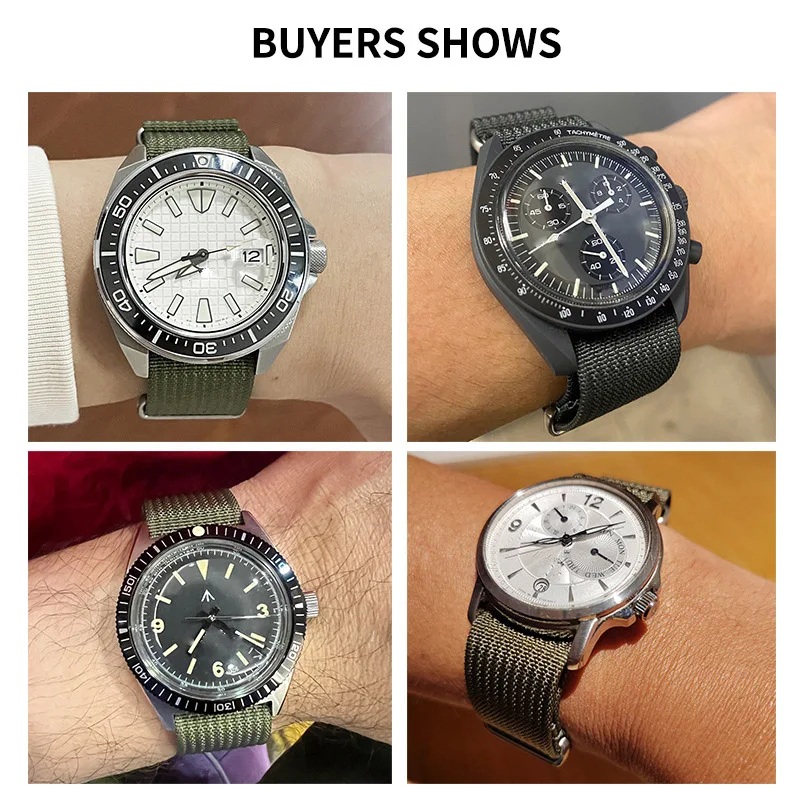 Nylon watch Strap For Omega X Swatch MoonSwatch Speedmaster Seiko Rolex Watchband men women Bracelet Wristband 18mm 20mm 22mm
