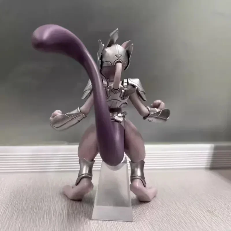 11Cm Pokemon Figuur Mewtwo Anime Figuur Staal Mewtwo Actie Beeldje Model Ornamenten Collectie Desktop Display Cadeau Speelgoed