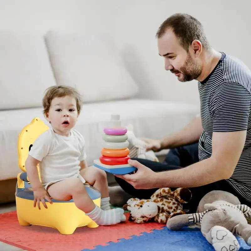 1Pc przenośny nocnik z kształt kaczki z kreskówki z wygodną szufladą antypoślizgową do noszenia ruchomej toalety na pikniki na świeżym powietrzu