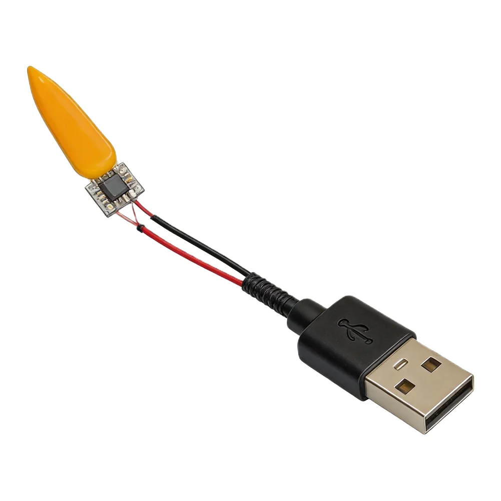 For Karaoke Nights As Shown In The Figure USB Flame Lamp Realistic Flickering Candle Light Compact Design Plastic And Metal