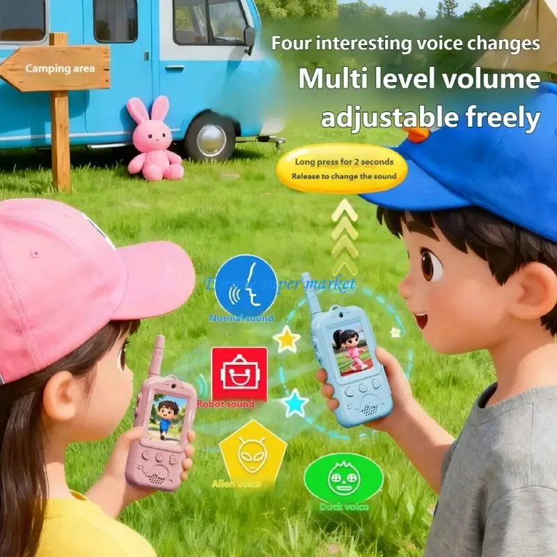 

090B Walkie Talkie Children Intercom Toy Simple Button Layout For Easy Use for Kids During Play Activities