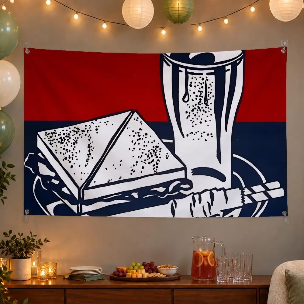 Artistic Artist Roy Lichtenstein Flags Wall Hanging Banner Indoor Outdoor Party Home Wall Decor Backdrop