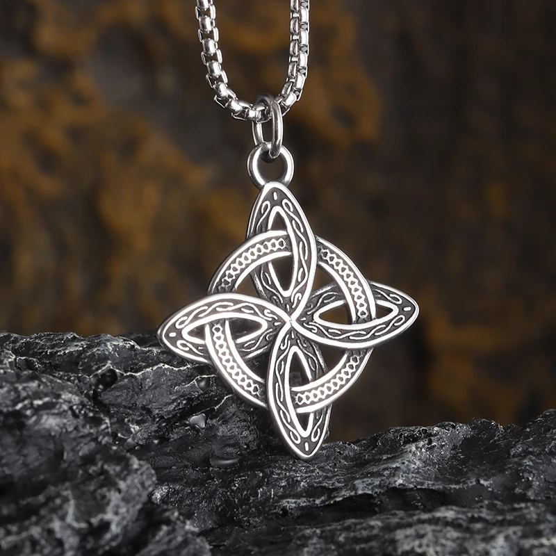 Wiccan Witch\'s Knot Necklace for Women\'s Magic Knot Pagan Pendant Irish Celtic Knot Lucky Amulet Jewelry Gift