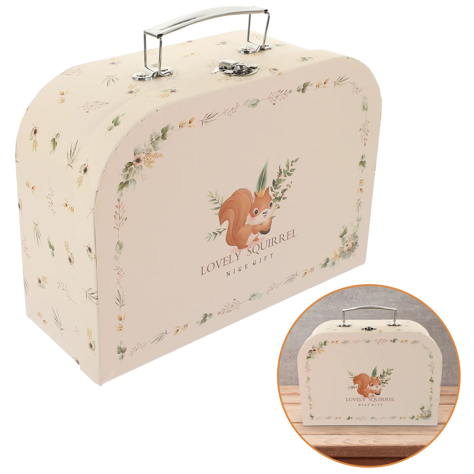 Portable Paper Suitcase Storage Box Decorative Container Gift Party Favor Jewelry Box Wedding Gift Box Birthday Present Box Home