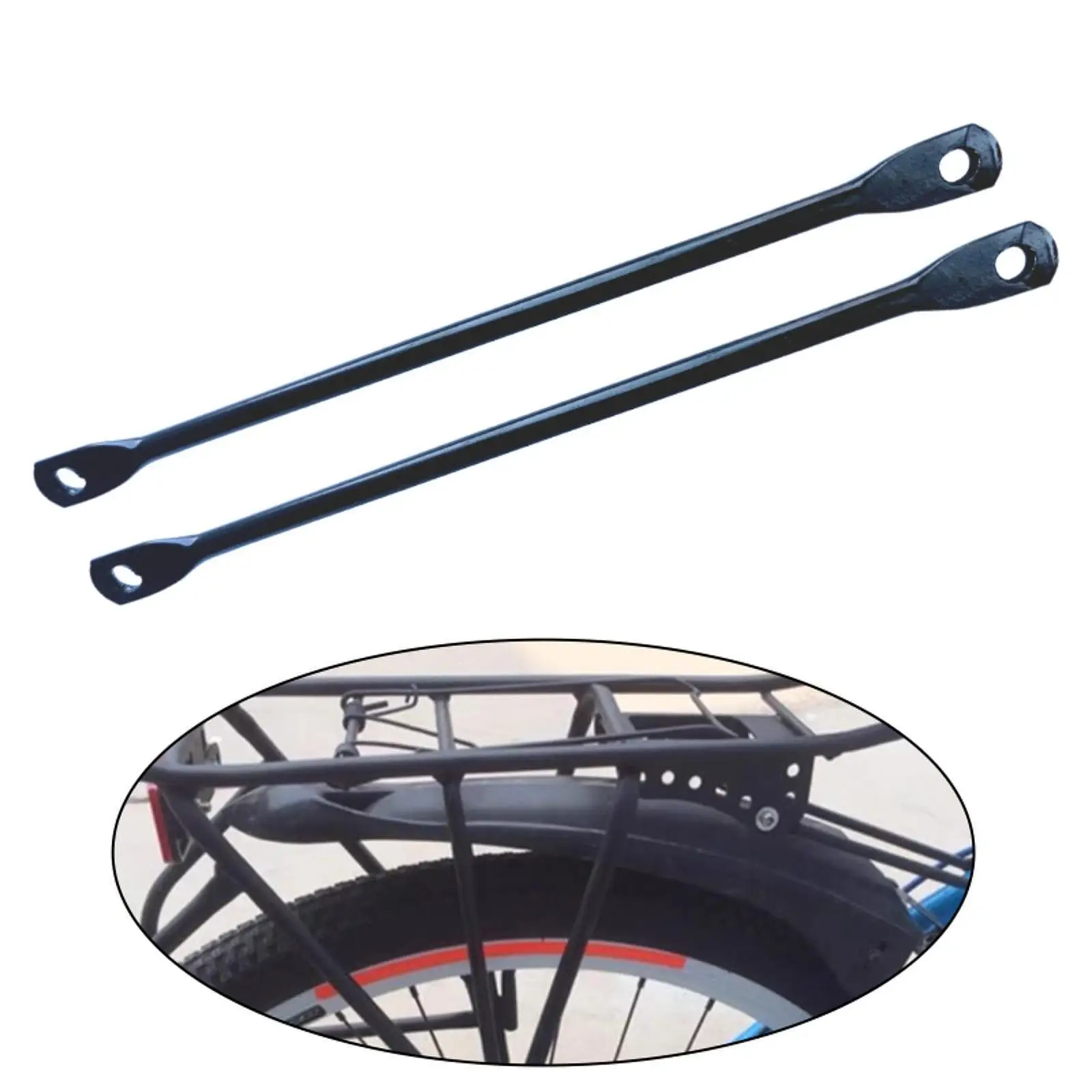 3x2 Pieces Flat Bracket for Bikes Accessories Bike Rear Rack Extension Bracket Straight Round Rack