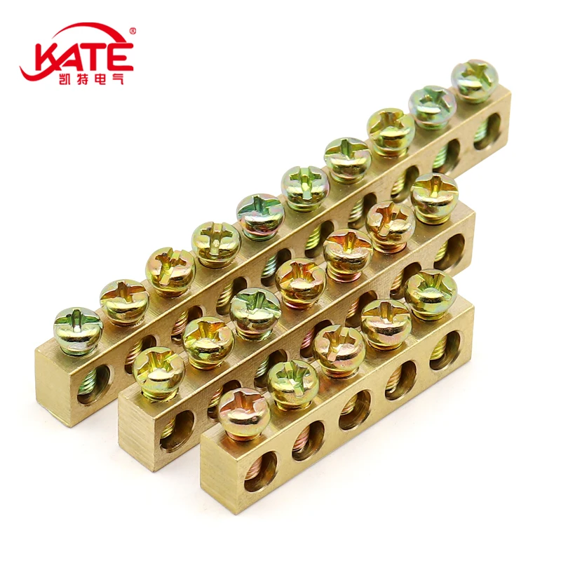 1Pcs 5 / 7 / 10 Hole 7 * 10 7 * 11 MM Brass Bar Terminal Distribution Cabinet Copper Bar Grounding Bar Grounding Copper Bar