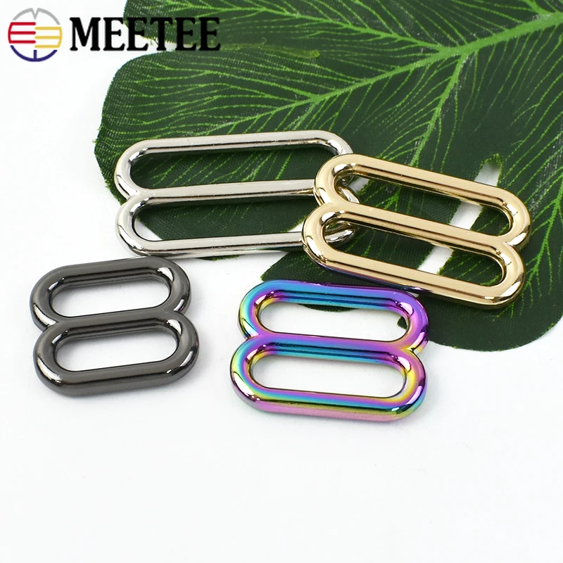 5/10Pcs 20/25/32/38mm Metal Buckles for Bag Strap Tri-Glide Sliders Clasp Webbing Belt Bra Ring Hooks DIY Hardware Accessories