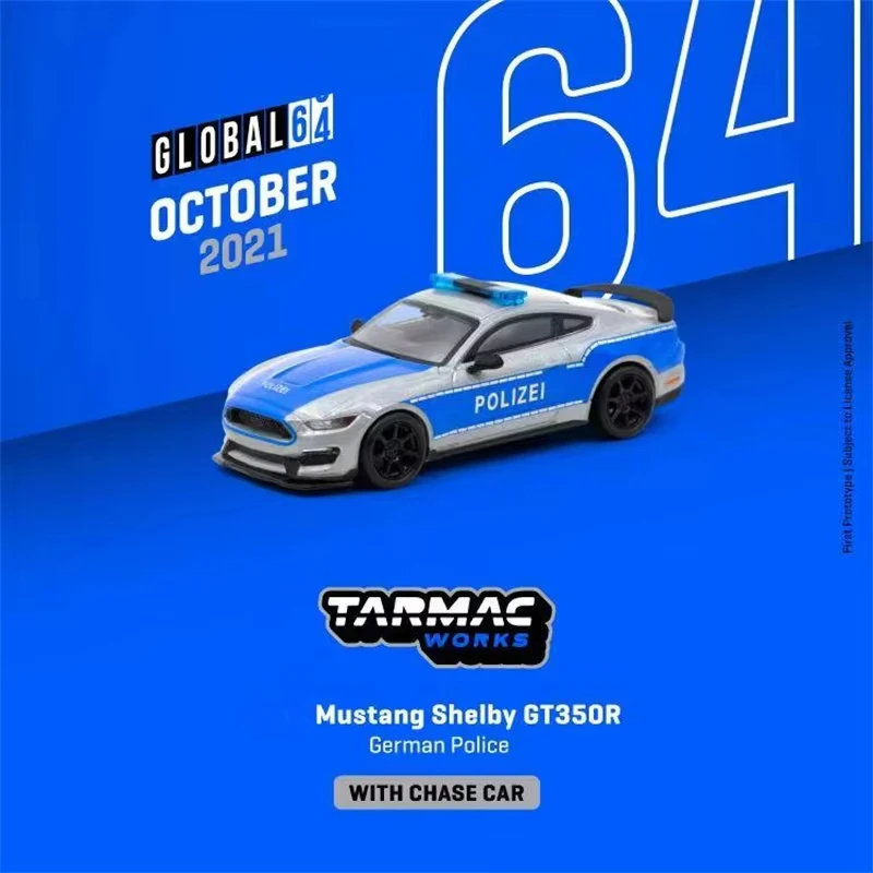 

TW Tarmac Works 1/64 Mustang Shelby GT350R German Police Model Car