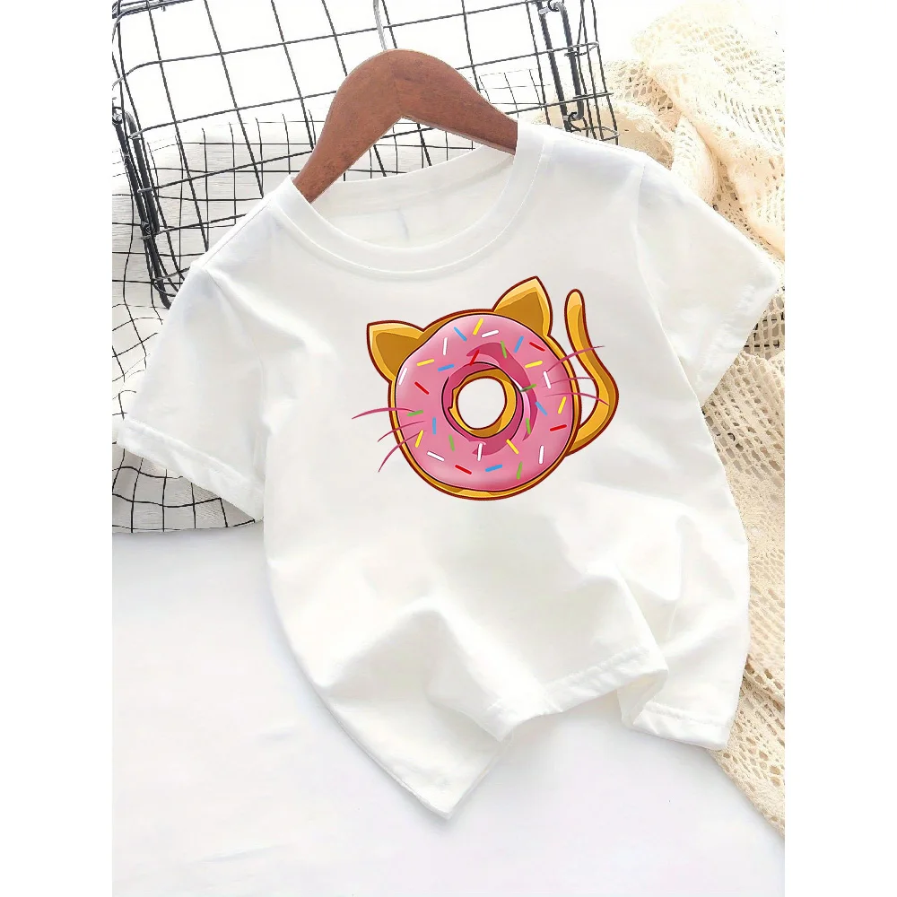 Summer Children's T-sleeve New Loose Comfortable Soft Skin Friendly Casual and Fashionable Donut Short Sleeved Top