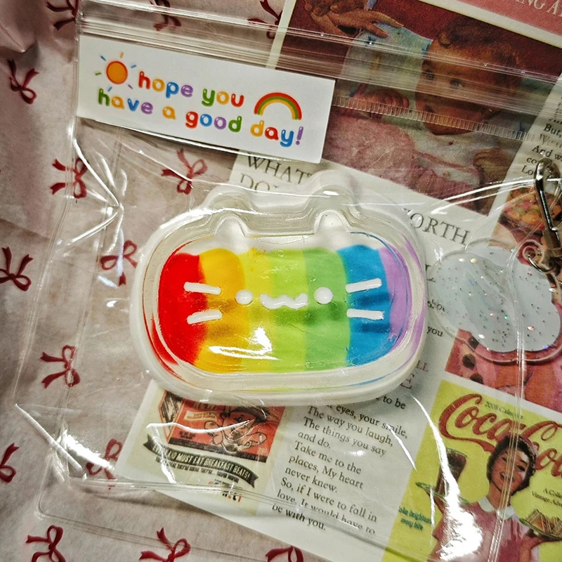 Jouets à presser pour petits chats arc-en-ciel, Squishies doux et mignons, Antistress Taba Squishу, jouets pour enfants et filles, cadeau, balle anti-Stress, jouets sensoriels pour adultes