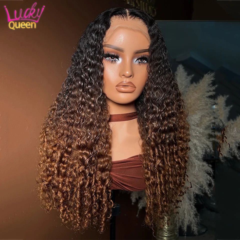Highlight Brown Curl Human Hair wig 13x6 13x4 Lace Front Human Wig For Women 5x5 Lace Closure Wig Jerry Curly Wave  Glueless view 2