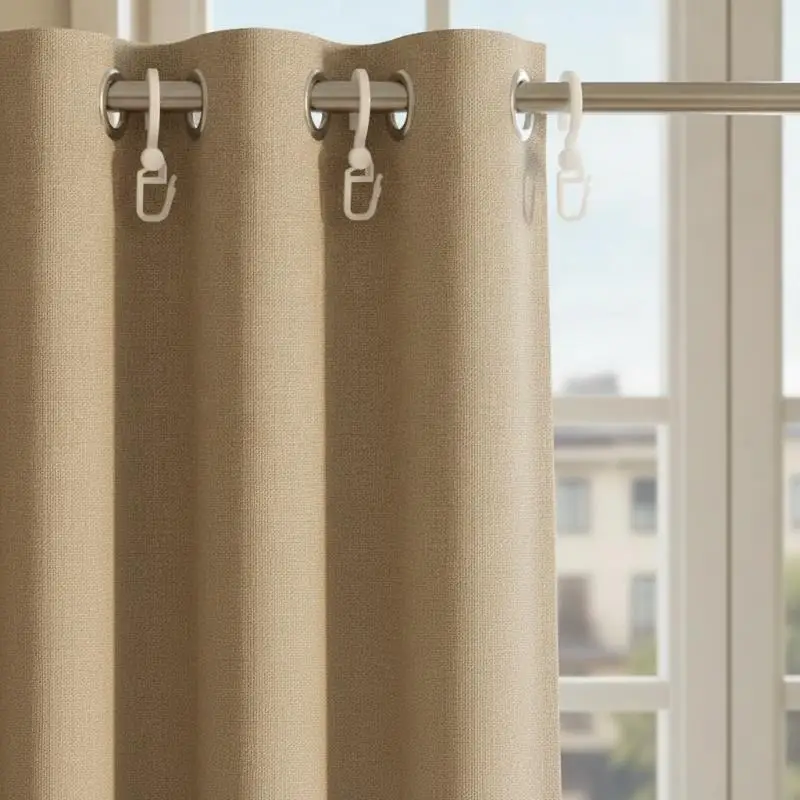 Curtain Track Hooks White Plastic Scratch Free Smooth Gliding for Home Kids Room Curtain Decor