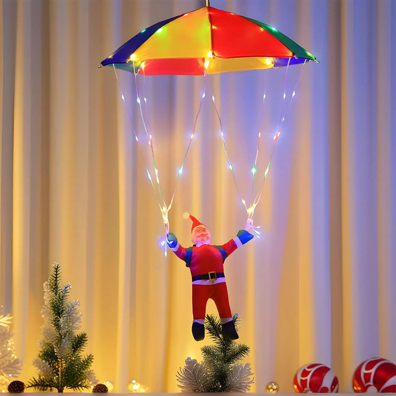 أضواء عيد الميلاد داخلي المظلة سانتا LED سلسلة أضواء زينة عيد الميلاد الإضاءة المحيطة لحفلة عطلة خارج
