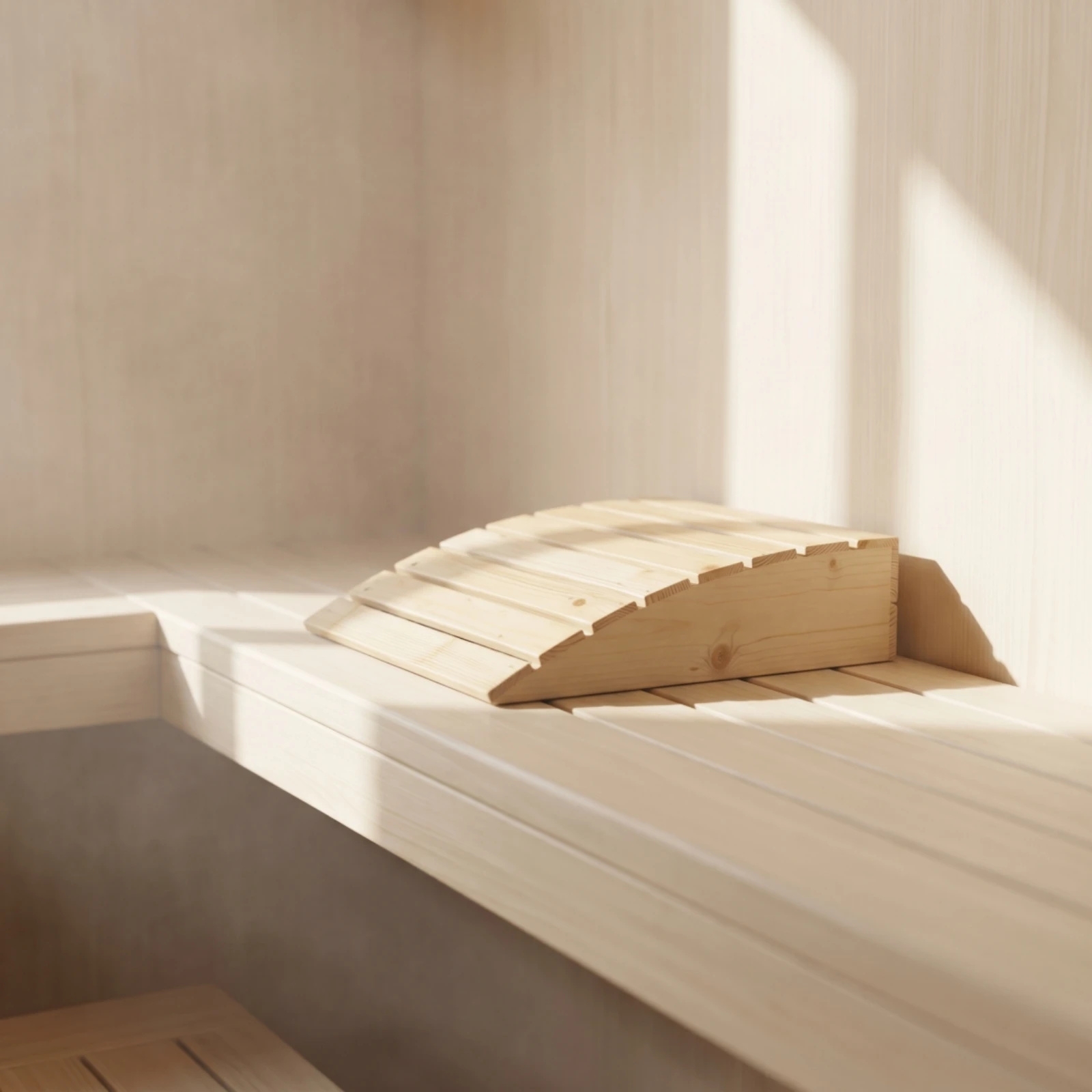 Sauna Headrest Slatted Sauna Pillow Wooden Headrest Unfinished Head Pillow Arched for Bath