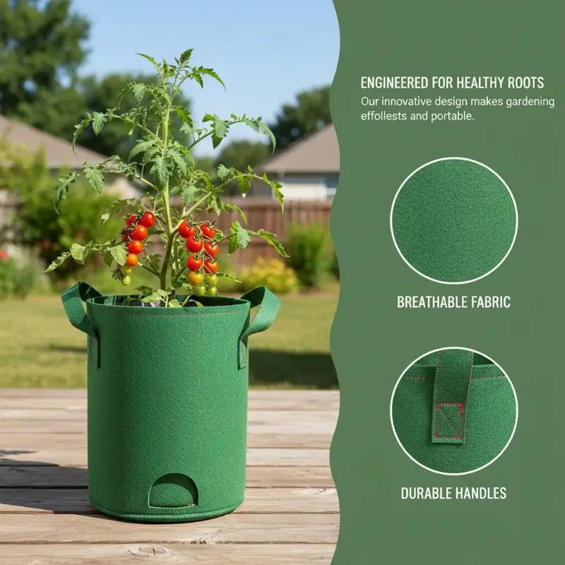 Multifunction Strawberry Vegetable Flower Plant Grow Bags Felt Hanging Tomato Grow Bag Upside Down Tomato Planter