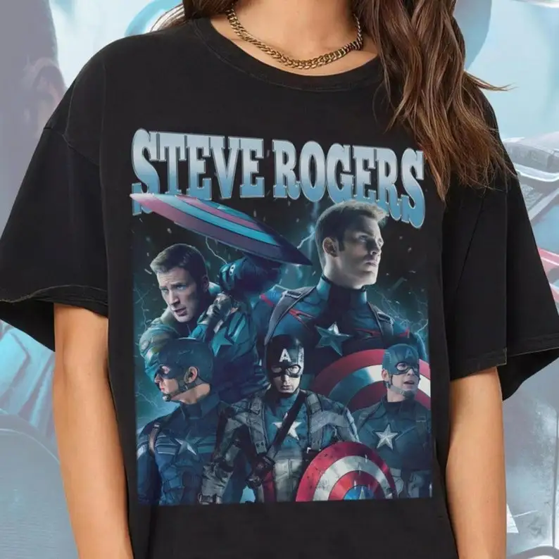 Steve Rogers, SteveRogers, Unisex Style Gift for Fans, T-shirt, Crew Sweatshirt, and Hooded, Vintage Homage Thicthinhichthoi-Tee