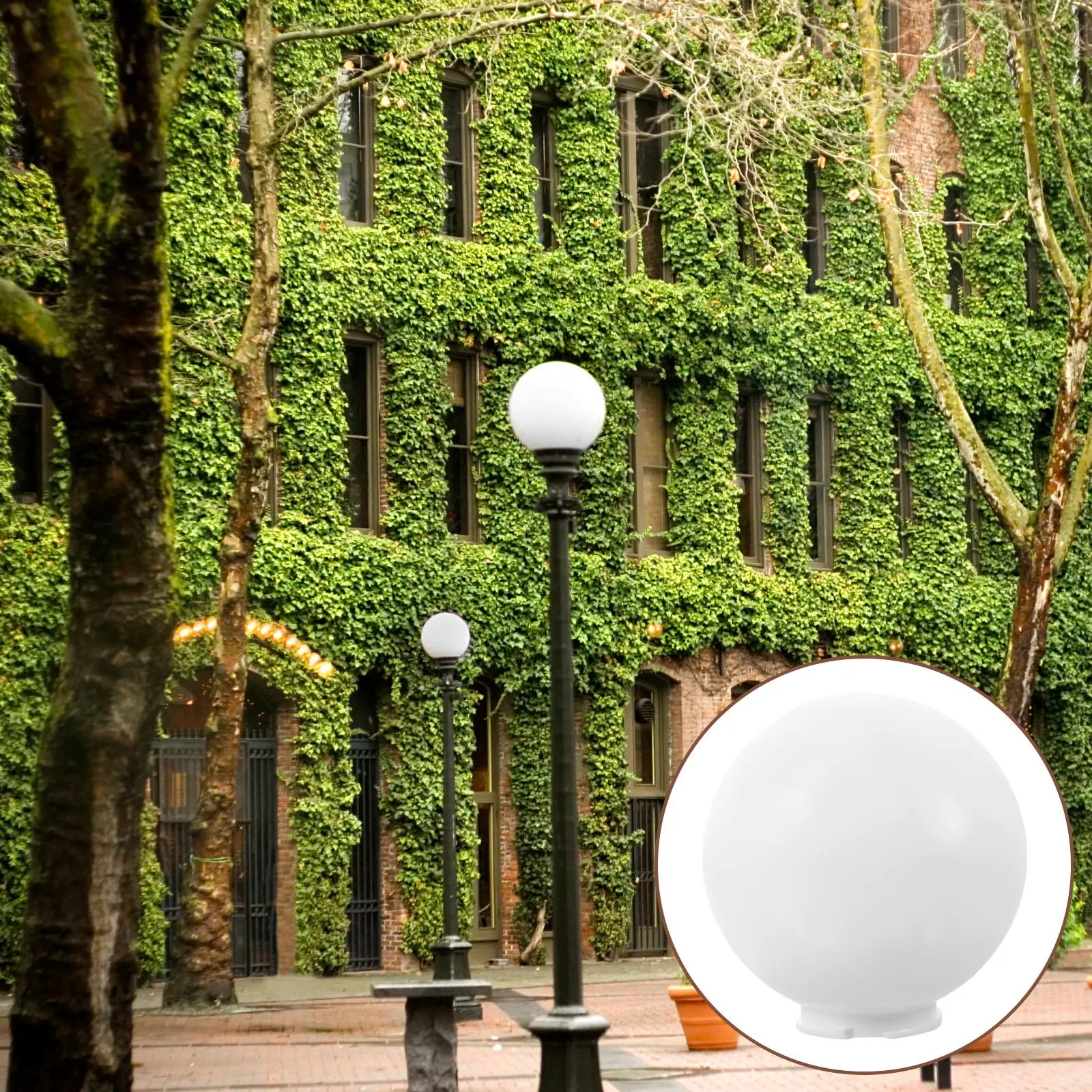 아크릴 원형 글로브 램프쉐이드 모던 라이트 커버 야외 현관 파티오 램프 교체용 라이트 피처 쉐이드