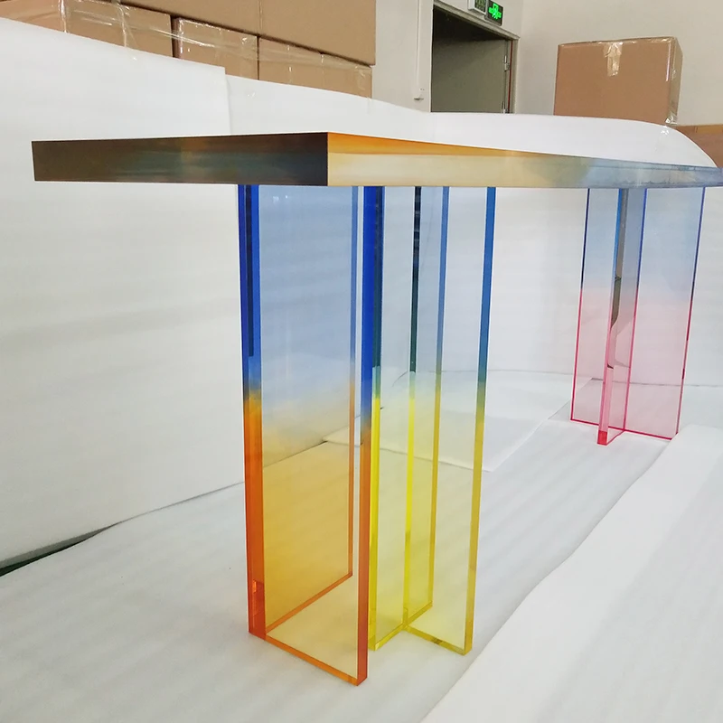 

Nordic acrylic entrance table modern simple and gradual change color entrance table entry end view table corridor decorative