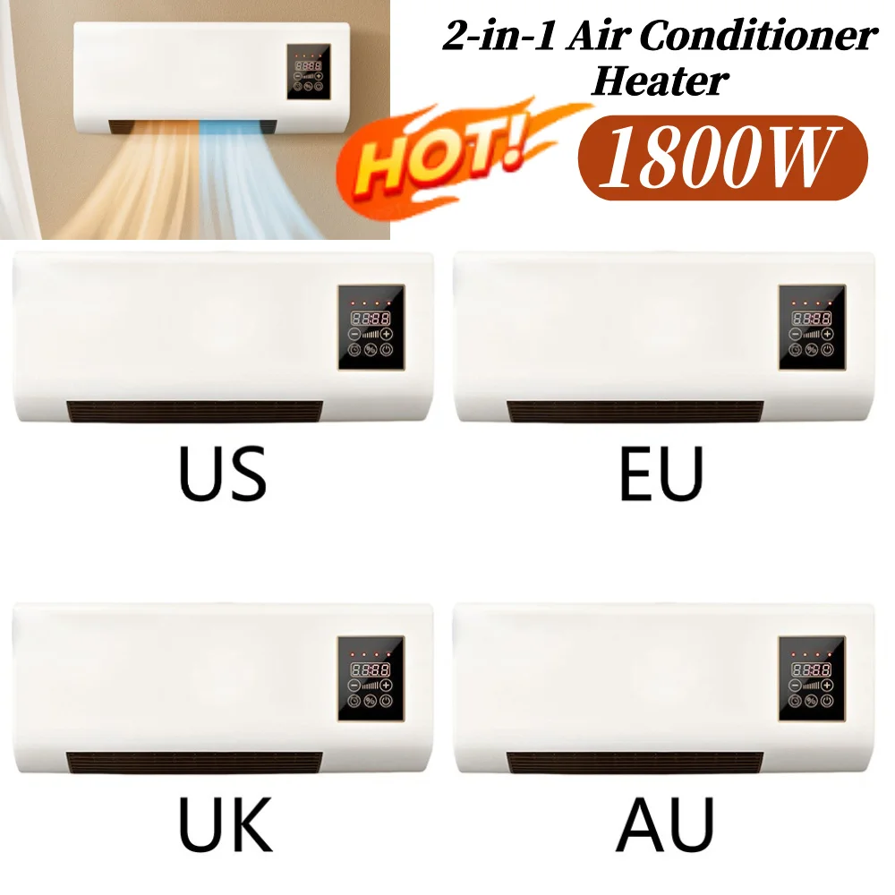2-in-1 Electric Heater  Smart Constant Temperature Wall Mounted Mini  1800W Heater
