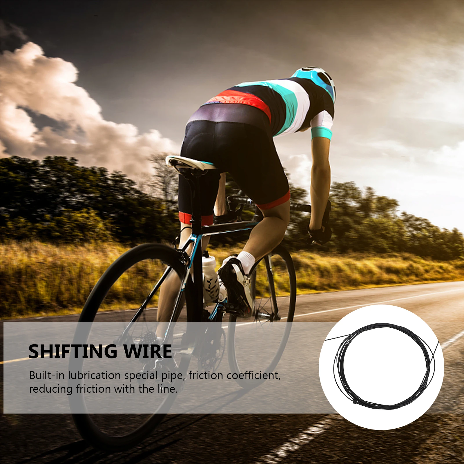 

2pcs Front Rear Brake Cable Road Bike Stainless Steel Durable Bike Brake Wire Core Set Spot Welding Design Easy Installation