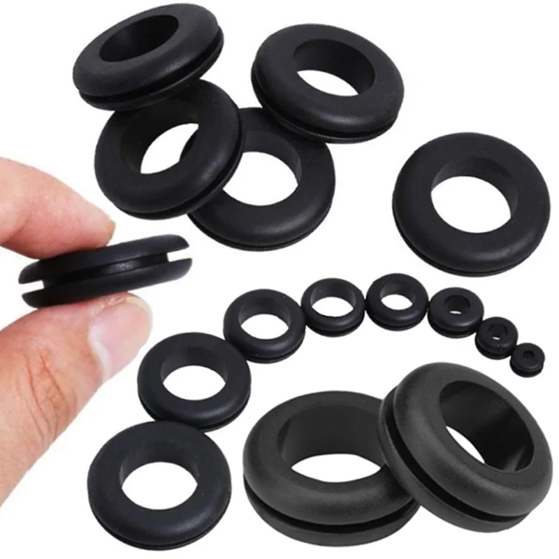 Rubber Grommet 3mm~80mm Black O Ring Washer Hole Rubber Wire Grommets for Wire Cables Plugs Firewall